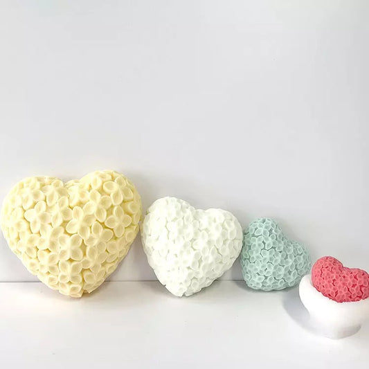 3 Inch Rose Heart Mold - Med