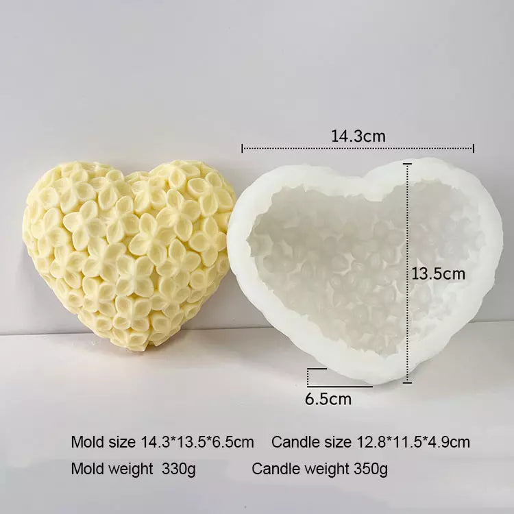 5 Inch Rose Heart Mold - XLarge