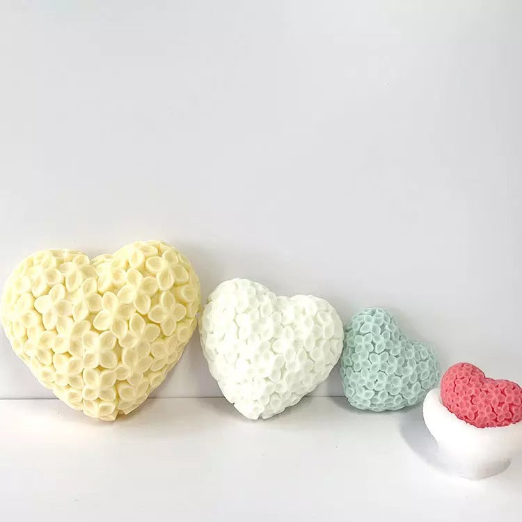 3 Inch Rose Heart Mold - Med